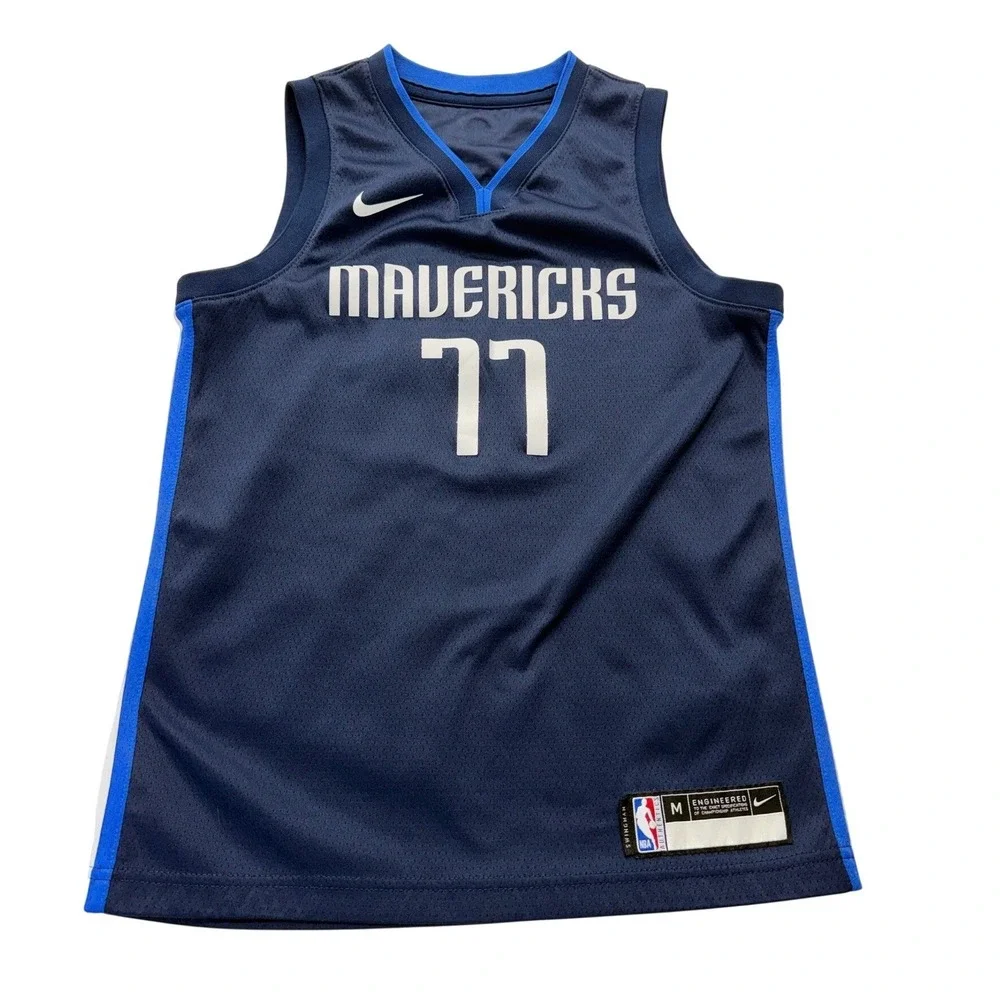 Nike Basketball Jersey Kids M Blue Luka‎ Doncic 77 Dallas Mavericks Swingman NBA